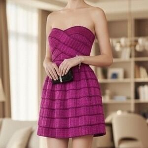 WOW Couture Strapless Pink Fit and Flare Mini Dress Size M Fit XS Cocktail Party